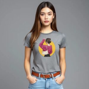 Victory Girl  - Super Premium French Terry Fabric Women's Cotton Regular Half Sleeve, Round Neck - Printed, Double Bio-wash T-shirt.