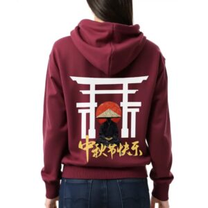 China Monk  - Super Premium Fabric Women's Cotton Hoodie - Printed, Double Bio-wash T-shirt.