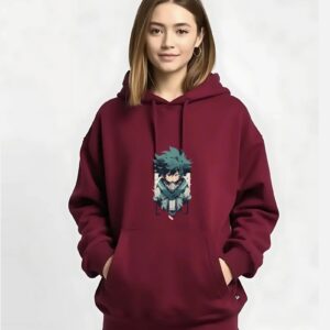 Anime Character  - Super Premium Fabric Women's Cotton Hoodie - Printed, Double Bio-wash T-shirt.