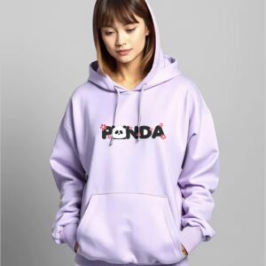 Panda - Super Premium Fabric Women's Cotton Hoodie - Printed, Double Bio-wash T-shirt.