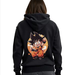 Goku - Super Premium Fabric Women's Cotton Hoodie - Printed, Double Bio-wash T-shirt.