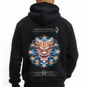 Chinese Culture - Super Premium Fabric Men's Cotton Hoodie - Printed, Double Bio-wash T-shirt.