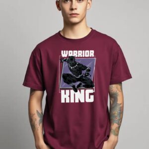 Wakanda Warrior King - Super Premium 240 GSM French Terry Fabric Men's Cotton Oversize T-Shirt - Printed, Double Bio-wash T-shirt.