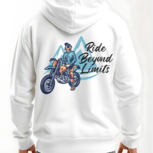 Ride Beyond Limits - Super Premium Fabric Men's Cotton Hoodie - Printed, Double Bio-wash T-shirt.