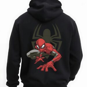 Spider man - Super Premium Fabric Men's Cotton Hoodie - Printed, Double Bio-wash T-shirt.