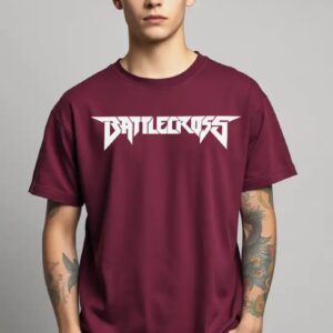 Battle Cross  - Super Premium 240 GSM French Terry Fabric Men's Cotton Oversize T-Shirt - Printed, Double Bio-wash T-shirt.